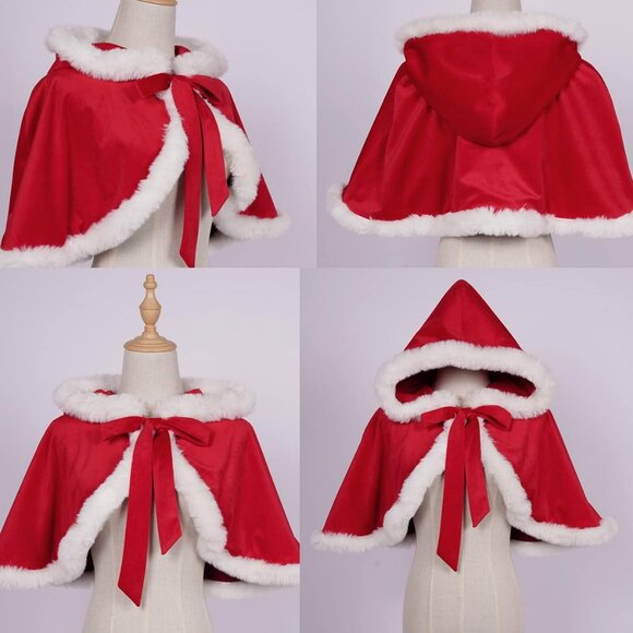 Women’s Christmas Dress with Skirt & Hooded Cloak for Holiday Outfits - Picture 8 of 8
